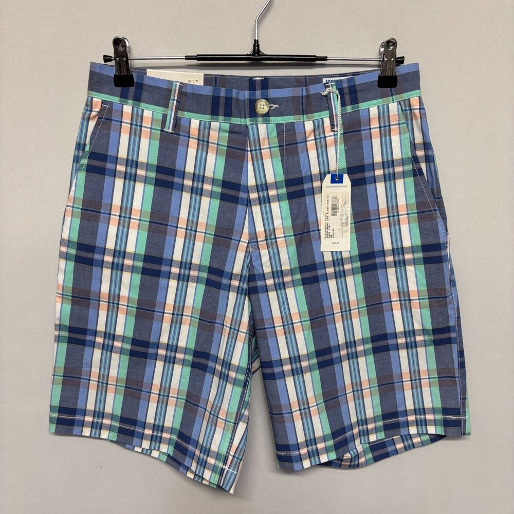 NWT Southern Tide Men Plaid Chino Shorts Size 30 Frenchmans Cay C135 -6